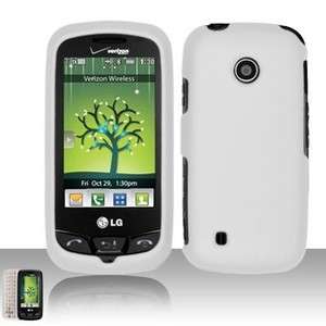 Rubber White Hard Case Cover for LG Cosmos Touch VN270  