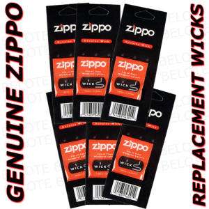 Genuine Zippo ACCESSORIES Wick 6 Pack Wicks MADE IN USA  