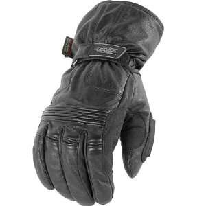   Dakota Mens Leather Harley Touring Motorcycle Gloves   Black / Small