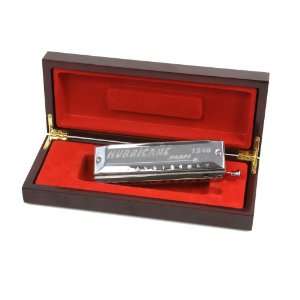   Harmonica, 12 Hole, Key of C, with Deluxe Wooden Case Musical