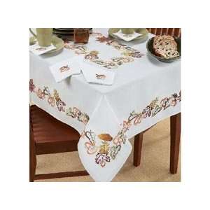    Fall Leaves Harvest Stamped Embroidery Tablecloths
