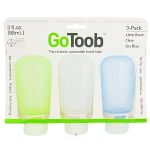 Humangear   GoToob Squeezable Travel Tube 3 Pack Lime Green, Clear 