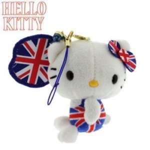   Union Jack Sanrio Hello Kitty Plush Doll Cell Phone Charm Electronics