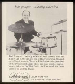 1965 Bob Yeager photo Ludwig drum set vintage print ad  