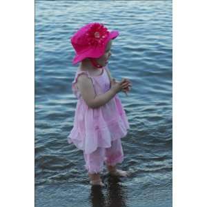  Candy Pink Sun Hat with Daisy Baby