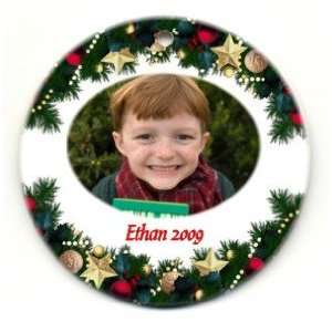  Personalized Christmas Photo Ornaments Evergreens Design 