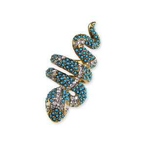  Kenneth Jay Lane Ring   Snake Extra Large Turquoise Beads 