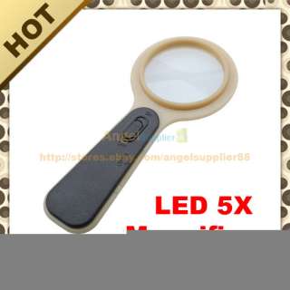 Hot LED 5X Illuminated Magnifying Glass Magnifer A1  
