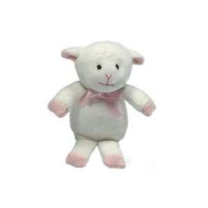  Stefani the Lamb Plush Dog Toy with Pink Bow (Medium 