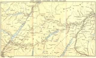 SCOTLAND Loch Laggan Kingussie to Fort William, 1887 map  