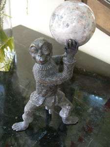 Theodore Alexander Bronze Standing Monkey Marble Ball  