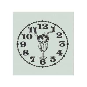 Clock ice cream   Removeable Wall Decal   selected color Kelly Green 