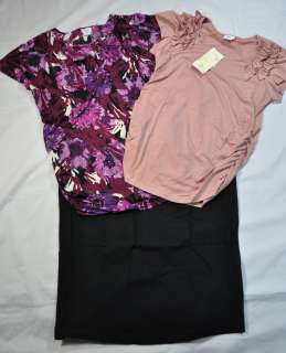   Motherhood Maternity Shirts Tops & Long Black Skirt Lot  XL 16 18