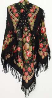 This is beautiful and large Russian woollen Pavlovsky Posad Shawl .
