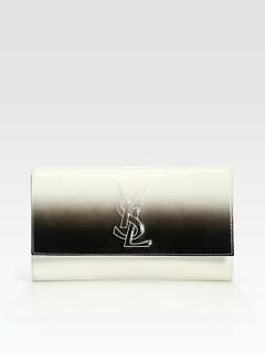 Yves Saint Laurent   YSL Large Ombre Patent Leather Clutch    