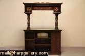 Custom made in Victorian design about 25 years ago, this oak bar has a 