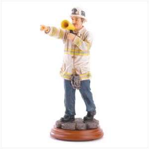 FIREFIGHTER Captain/Chief w/ Megaphone STATUE/Figurine  