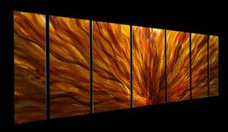 Modern Abstract Earth Toned Metal Wall Art Decor Office Painting Fall 