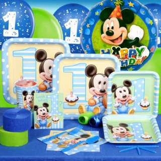 MICKEY MOUSE 1ST BIRTHDAY PARTY PACK DECORATIONS SUPPLY  