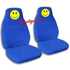  Blue seat covers with a Smiley Face for a 2006 to 2012 Chevy Impala 