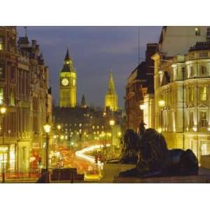  Evening View from Trafalgar Square Down Whitehall with Big 