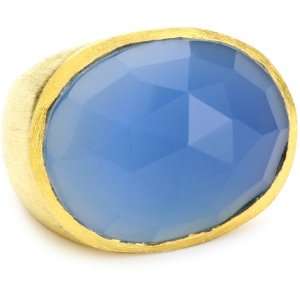 Wendy Mink Cocktail Hour Oval Blue Chalcedony Ring, Size 7
