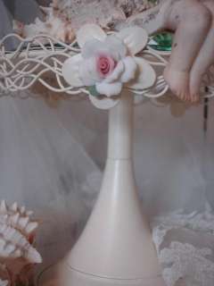 Romantic Pedestal Mirror~Display Stand~Porcelain ROSES  