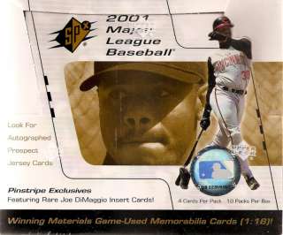 2001 Upper Deck SPx Baseball Baseball Hobby Box  Sealed  