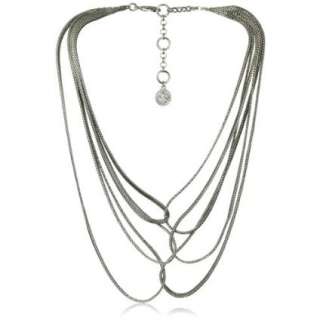 Jessica Simpson Sleek and Chic Silver Layered Chain Necklace 