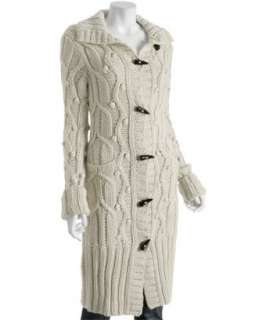 ADAM ivory chunky sweater coat   