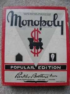 VINTAGE MONOPOLY SMALL BOX WOODEN PIECES  