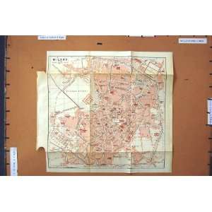    MAP c1800 STREET PLAN TOWN MILANO ITALY LAZZARETTO