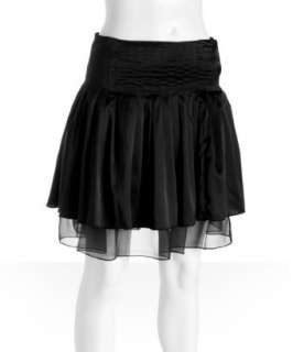 Jenny Jen black satin pleated skirt   
