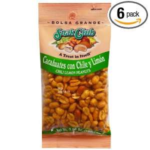 Snak Club Cacahuates C.Chile Y Limon, 7 Ounce Bags (Pack of 6)  