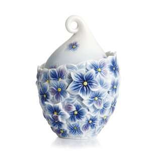   Bouquet Design Sculptured Porcelain Sugar Jar 3 Patio, Lawn & Garden