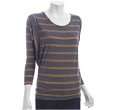 Cielo charcoal striped jersey cowl neck top  