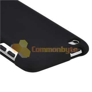   touch 4 4th G Black Rubber Coated Hard Clip on Case Cover+Privacy Film