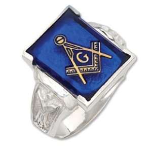  Sterling Silver Jumbo Masonic Blue Lodge Ring Jewelry