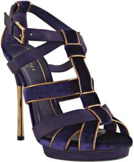 Gucci purple piped velvet Malika platform sandals