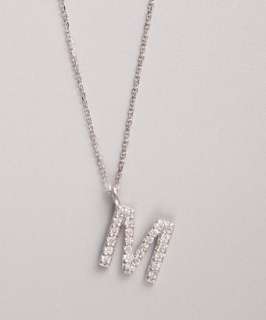 Elements by KC Designs diamond and white gold M initial 0.25tw 