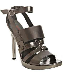 KORS Michael Kors gunmetal leather Sage platform sandals   