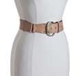 Linea Pelle dark chocolate braided leather wide belt   up to 