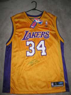 AUTOGRAPHED NBA LAKERS SHAQUILLE ONEAL #34 YELLOW SHAQ BASKETBALL 