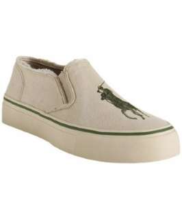 Ralph Lauren khaki canvas Norwin slip on sneakers   up to 70 