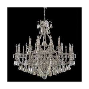   Large Foyer Chandelier in Gilded Pewter with Swarovski Strass Silver