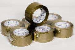 Tan / Brown 2.0 Mil Packing Tape 2 x 110 yd Roll (Case of 6 Rolls 