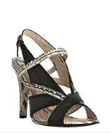 Modern Vintage black python Tamra slingback sandals