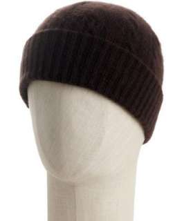 Portolano chocolate cashmere baby cable hat  