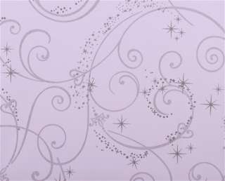 Perfect Princess Purple & Glitter Scroll Wallpaper  