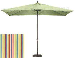 New 11 Rectangular Sunbrella Patio Umbrella   Stripe  